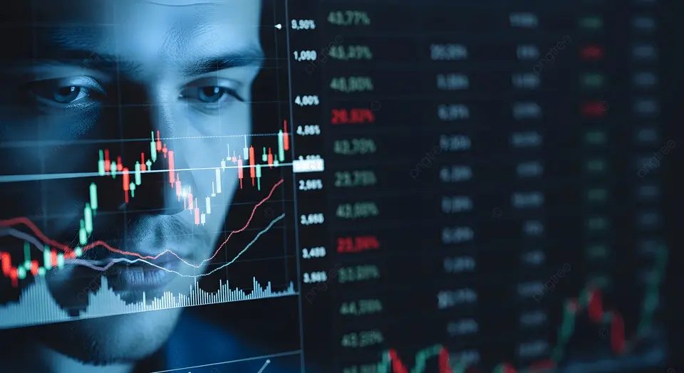 Analyst monitoring live market charts and trading data